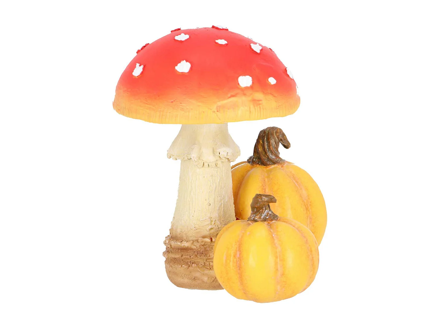 Champignon amanite en polyrésine Amanite avec citrouilles