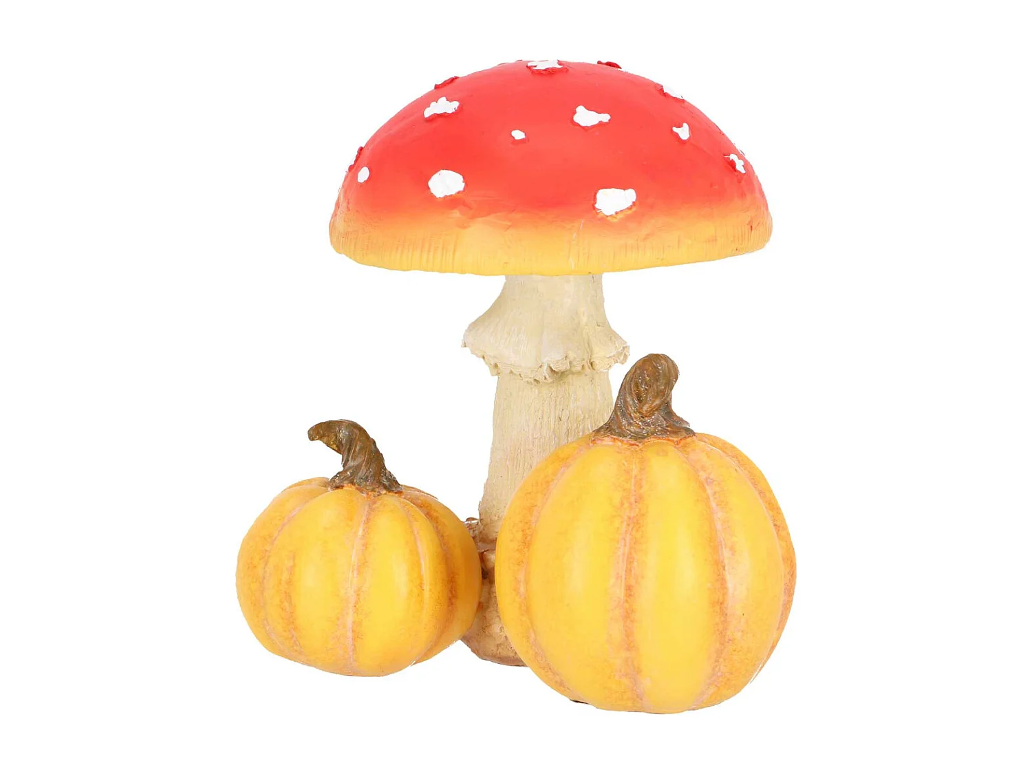 Champignon amanite en polyrésine Amanite avec citrouilles