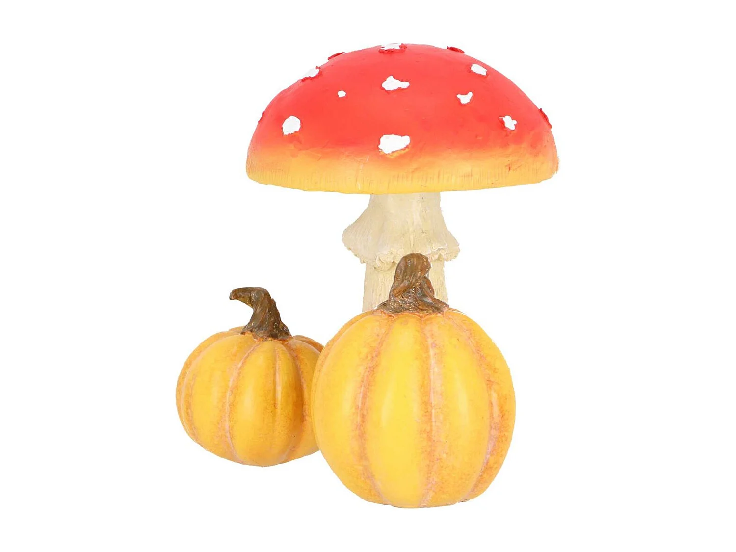 Champignon amanite en polyrésine Amanite avec citrouilles