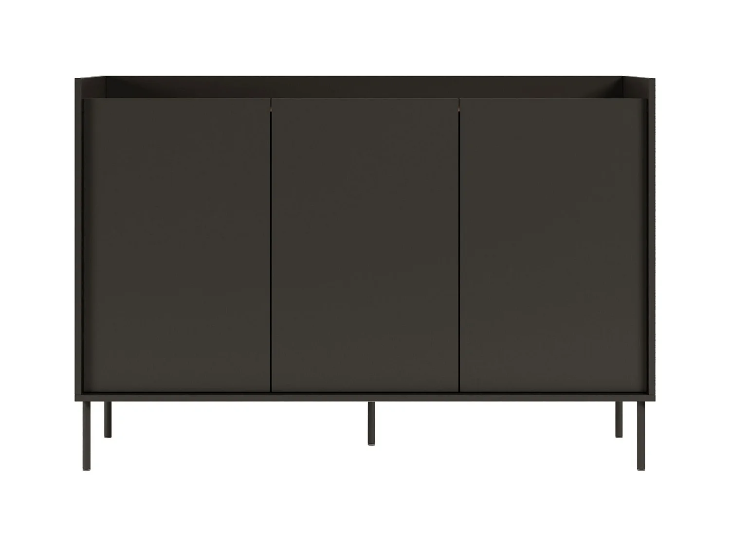 Sideboard 3-türig – 140 cm – Schwarz / Holzoptik Nussbaum – TOVI