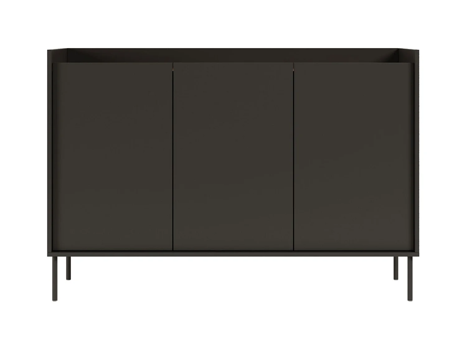 Buffet 3 portes – 140 cm – Noir/Noyer du Wisconsin – SELSEY TOVI