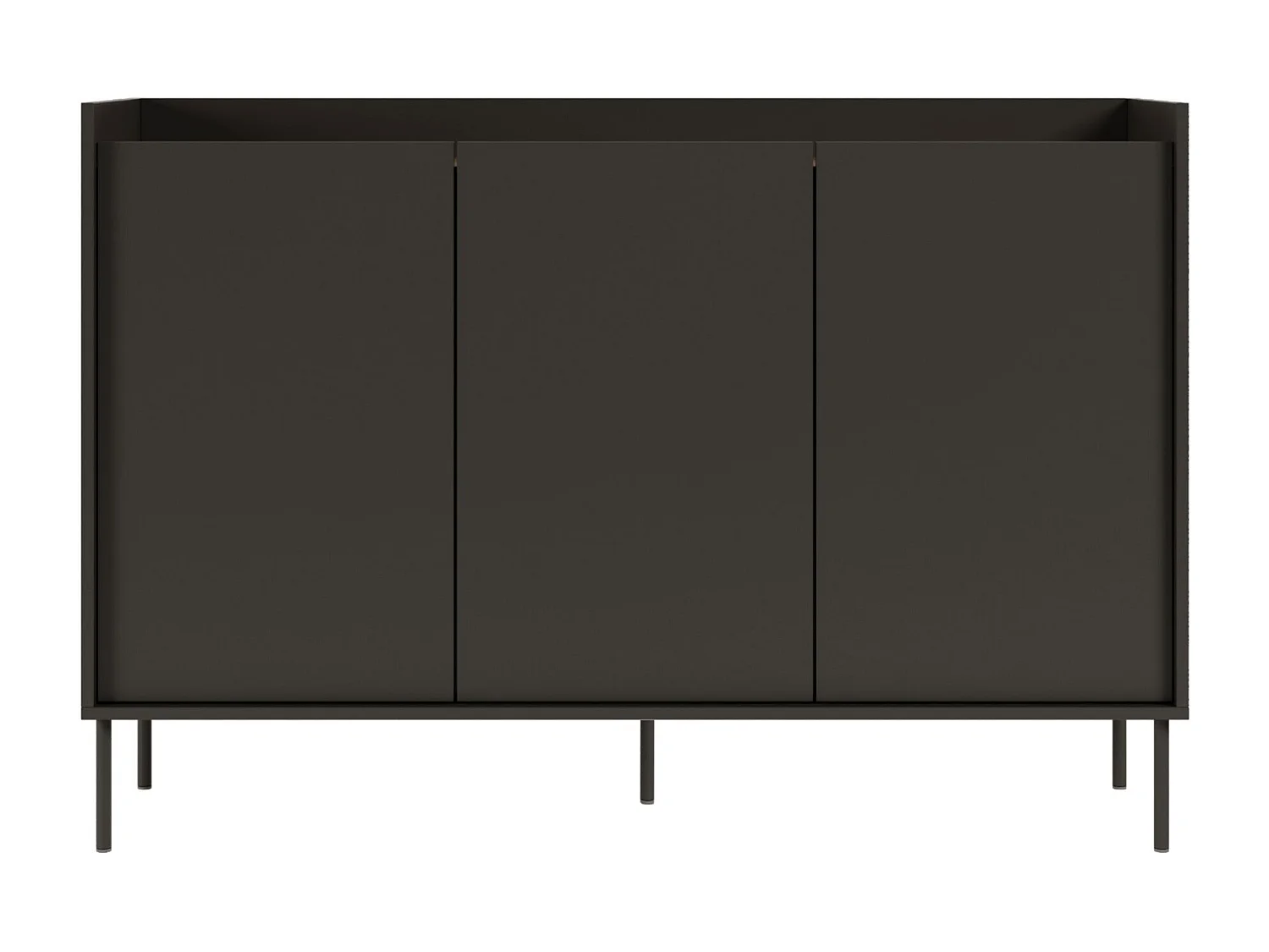 Buffet 3 portes – 140 cm – Noir/Noyer du Wisconsin – SELSEY TOVI