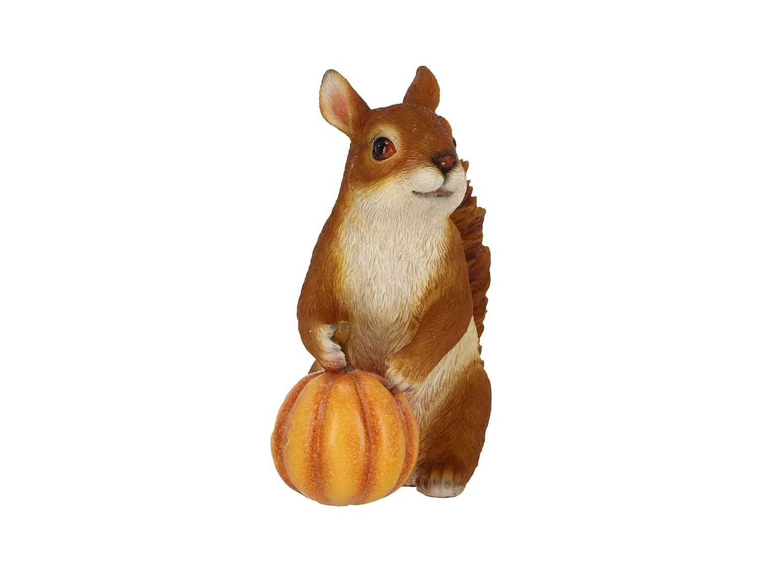 Statuette décorative en polyrésine écureuil avec citrouille
