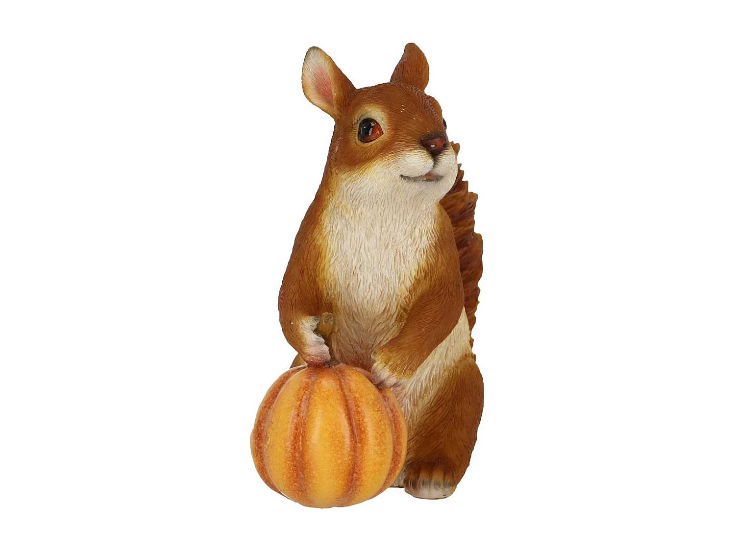 Statuette décorative en polyrésine écureuil avec citrouille