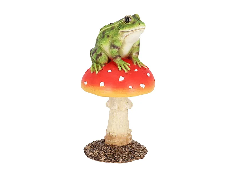 Champignon amanite en polyrésine Amanite avec grenouille