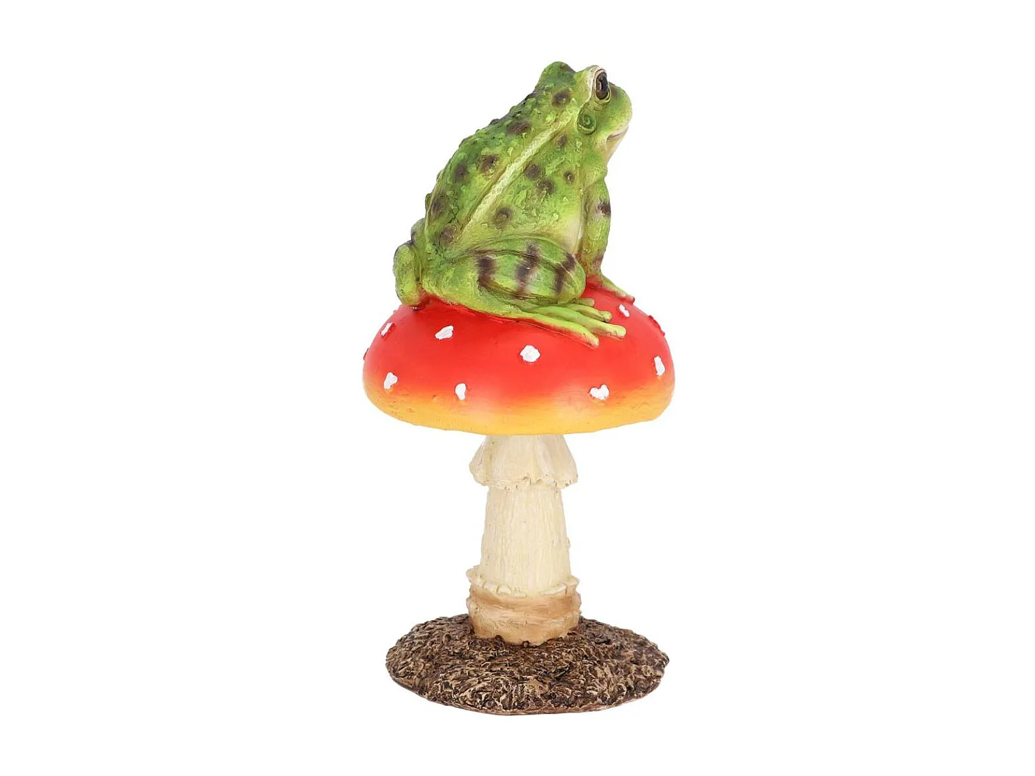 Champignon amanite en polyrésine Amanite avec grenouille