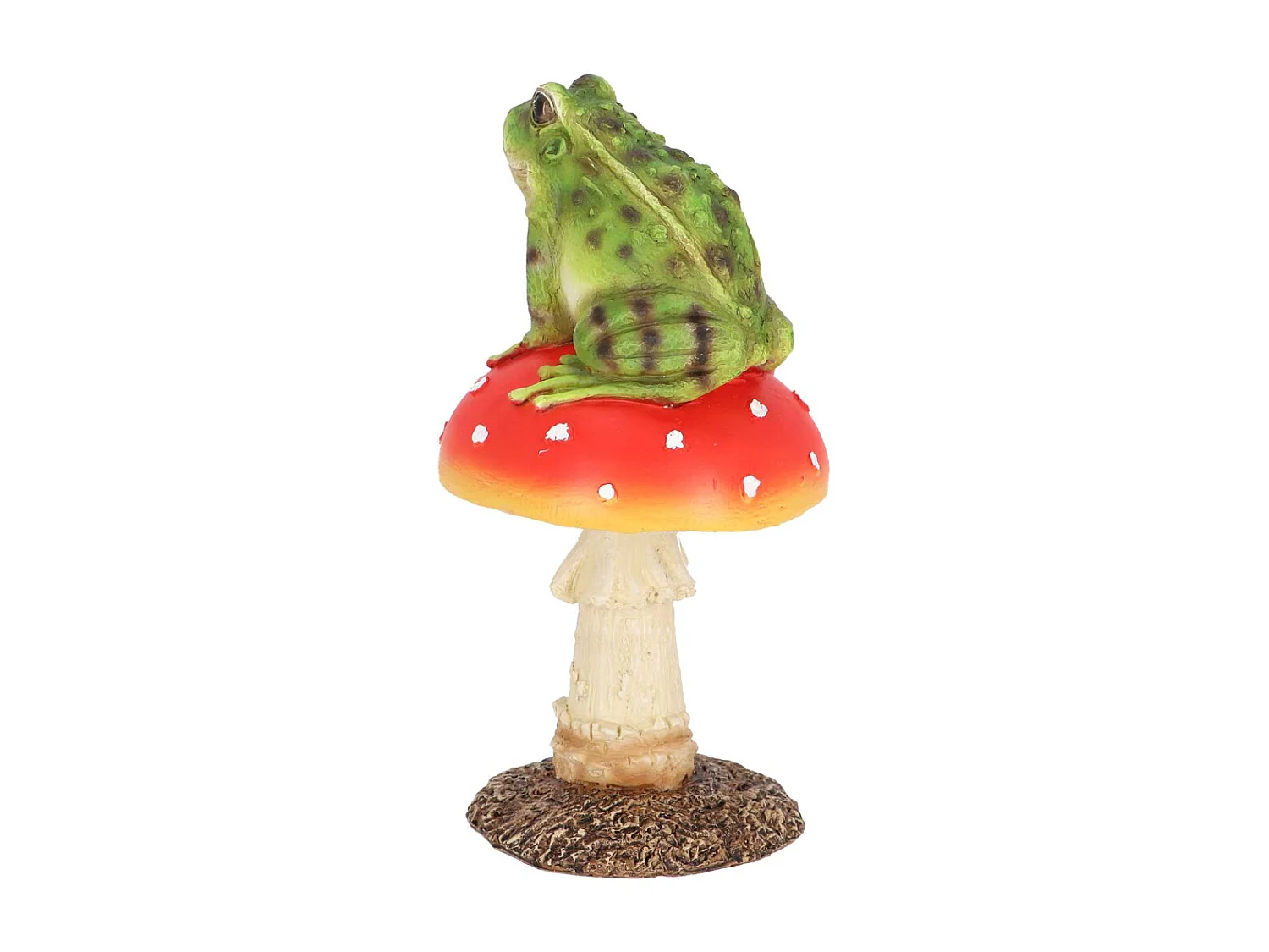 Champignon amanite en polyrésine Amanite avec grenouille