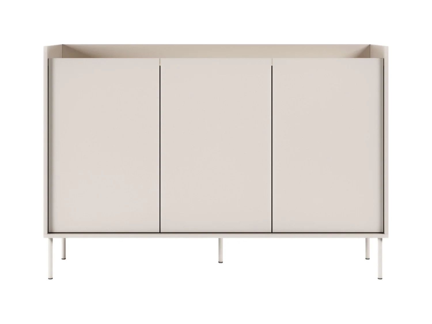 Sideboard 3-türig – 140 cm – Kaschmirgrau / Holzoptik Eiche – TOVI