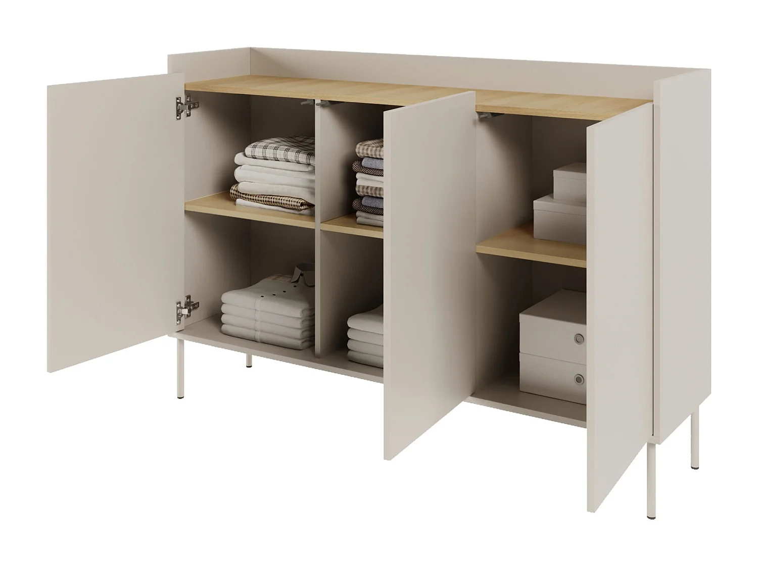 Buffet 3 portes – 140 cm – cachemire/chêne Lindberg – SELSEY TOVI