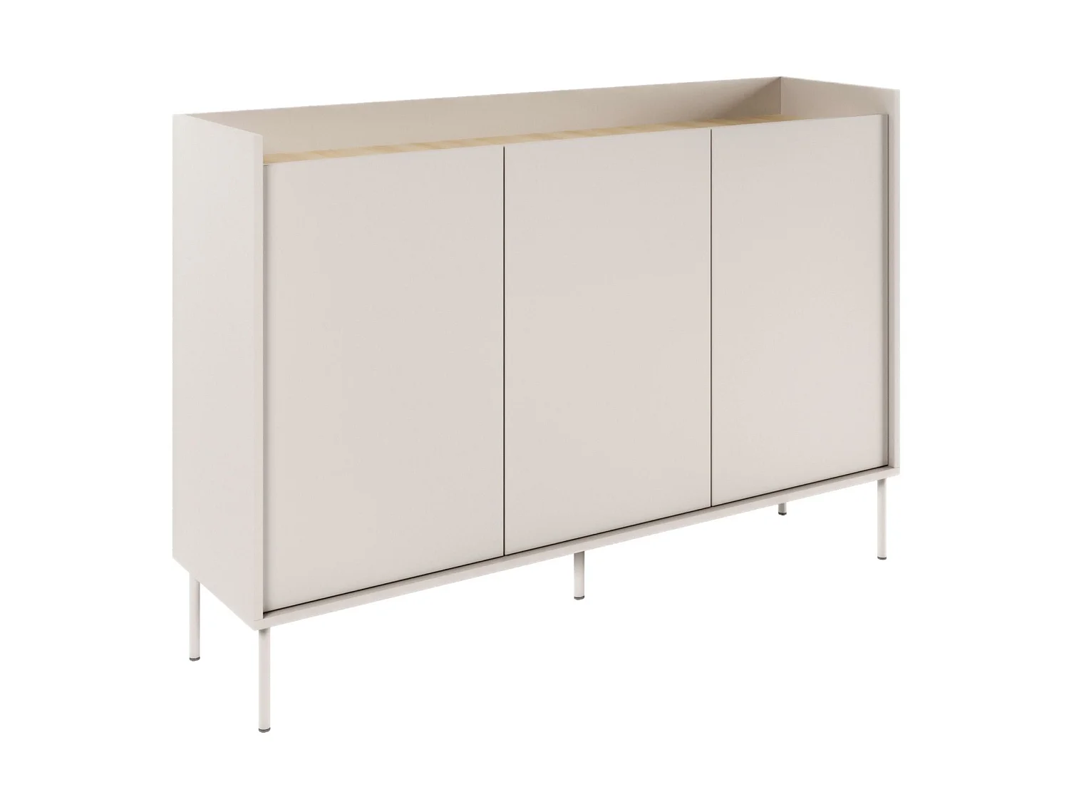 Dressoir met 3 deuren - 140 cm - Cashmeregrijs / Eikenhoutlook - TOVI
