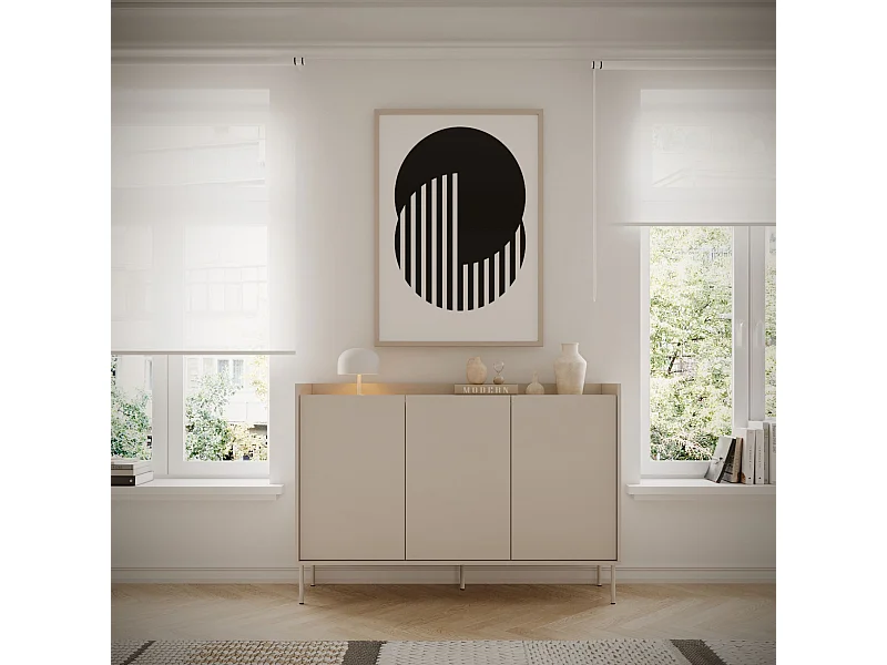 Buffet 3 portes – 140 cm – cachemire/chêne Lindberg – SELSEY TOVI