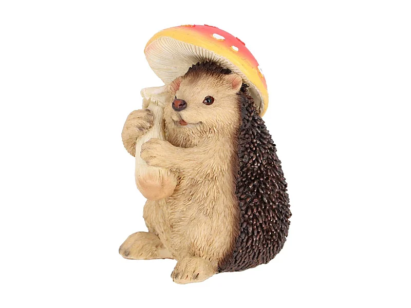 Champignon amanite en polyrésine Amanite avec hérisson