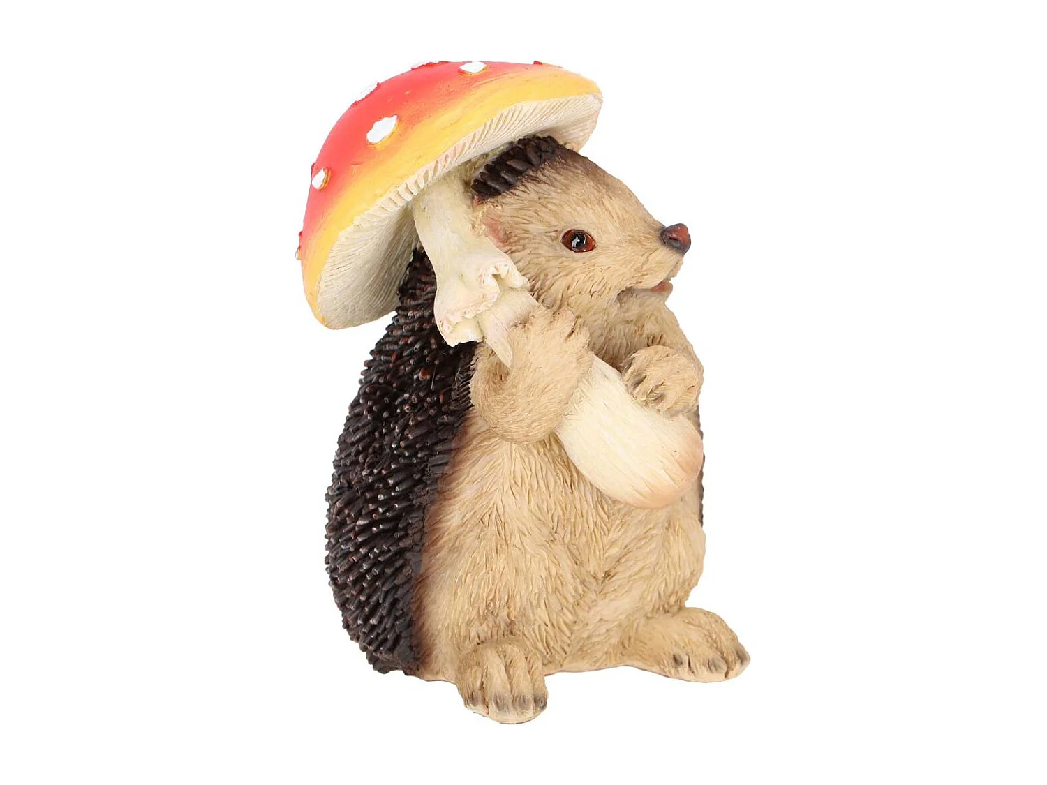 Champignon amanite en polyrésine Amanite avec hérisson