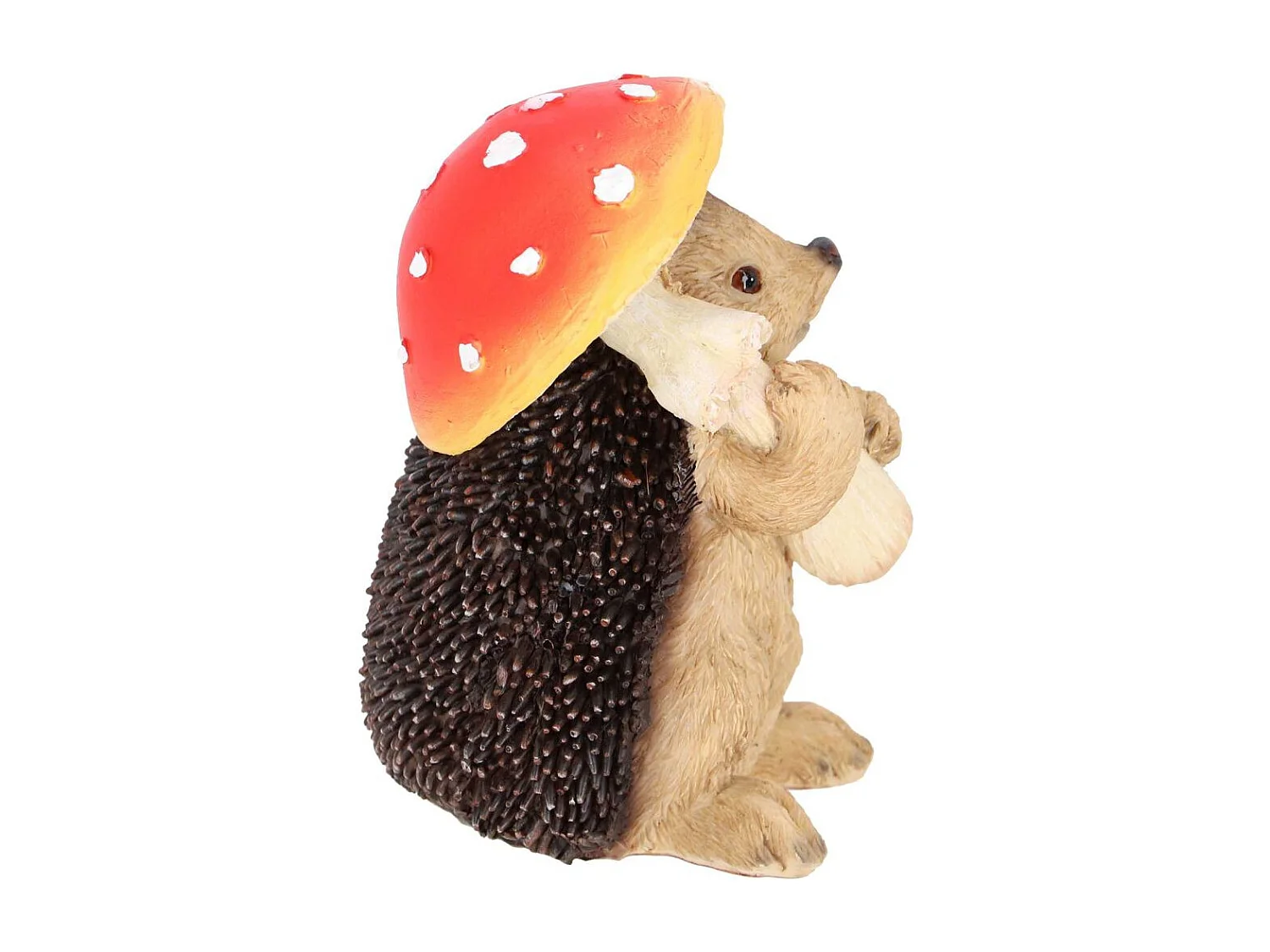 Champignon amanite en polyrésine Amanite avec hérisson