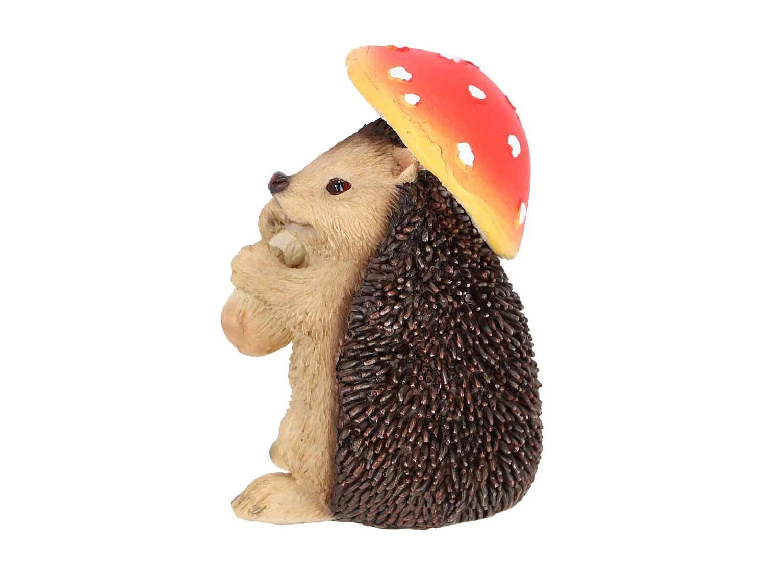 Champignon amanite en polyrésine Amanite avec hérisson