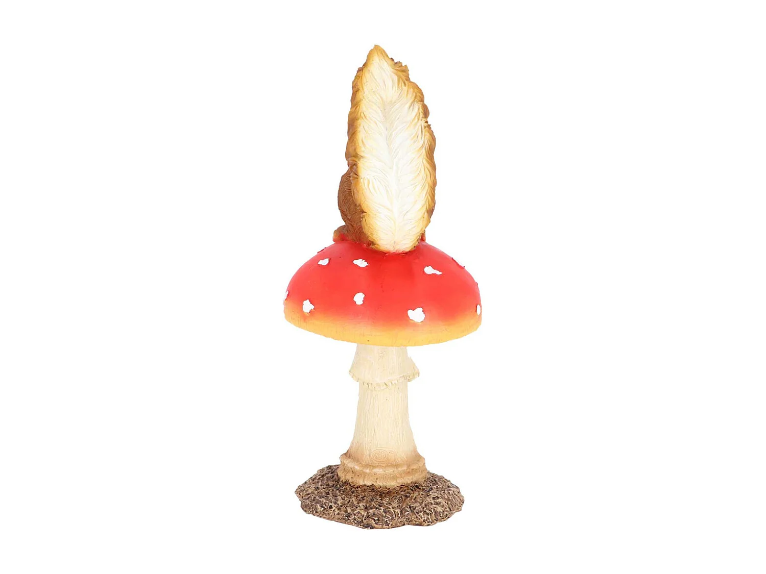 Champignon amanite en polyrésine Amanite avec écureuil