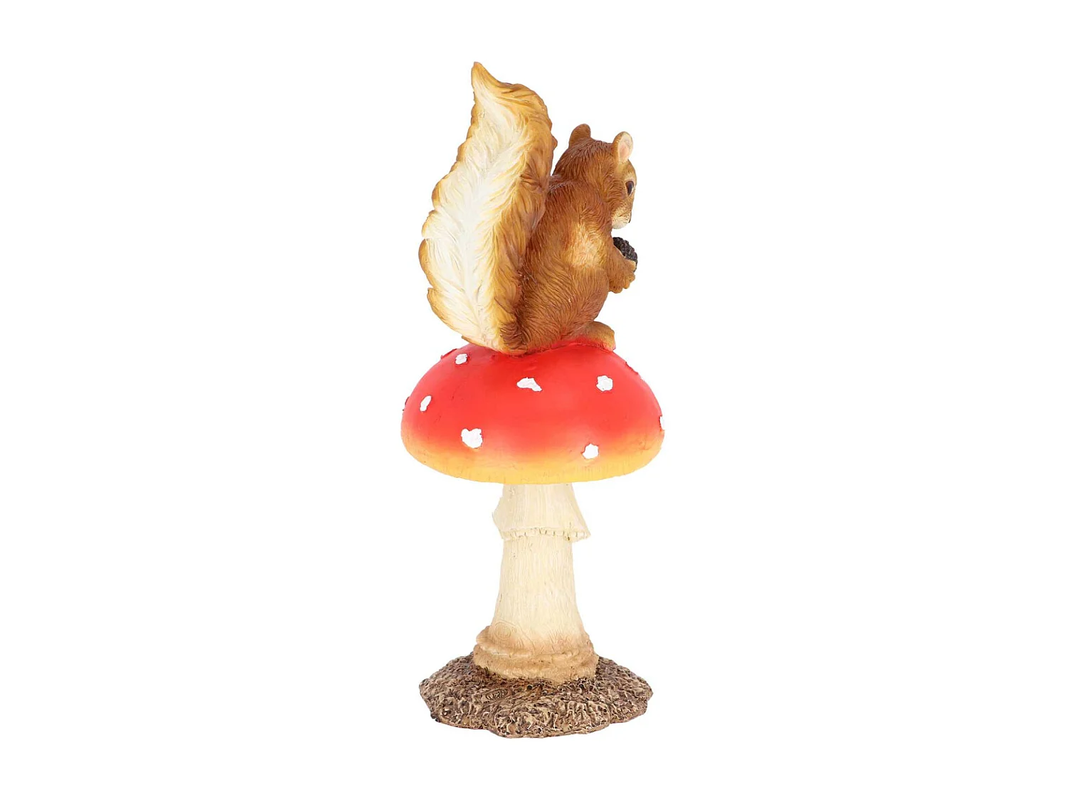 Champignon amanite en polyrésine Amanite avec écureuil