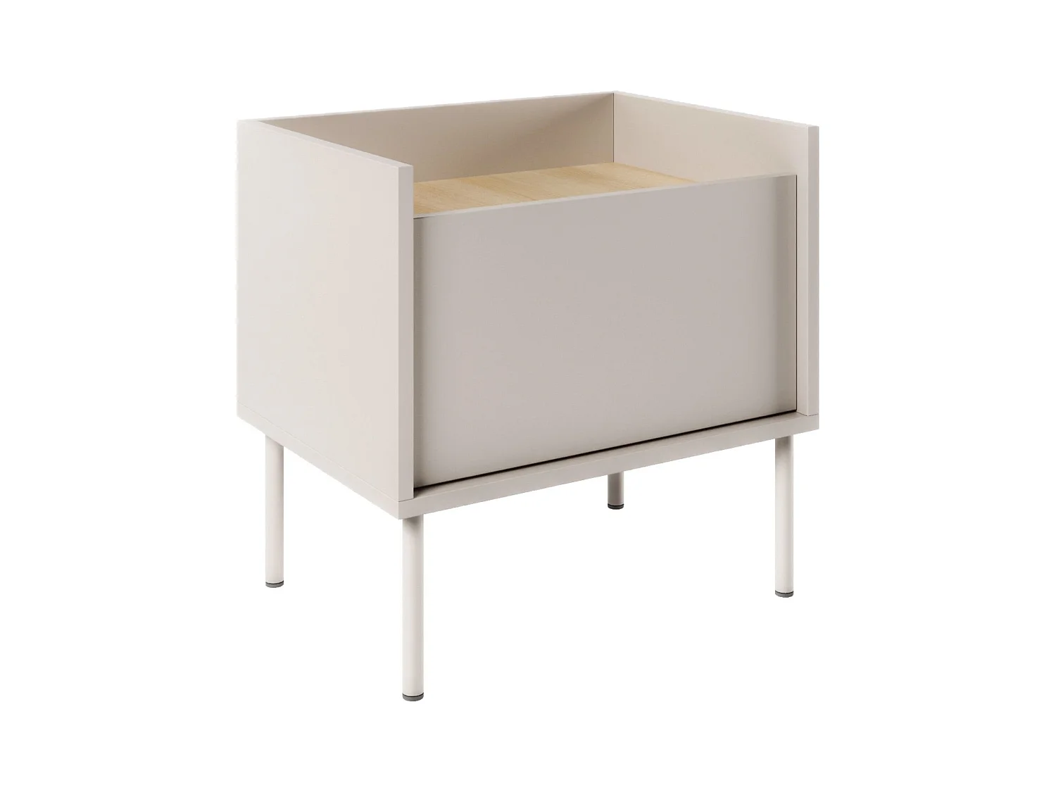 Comodino a 1 anta – 50 cm – Grigio Cashmere / Effetto Rovere – TOVI