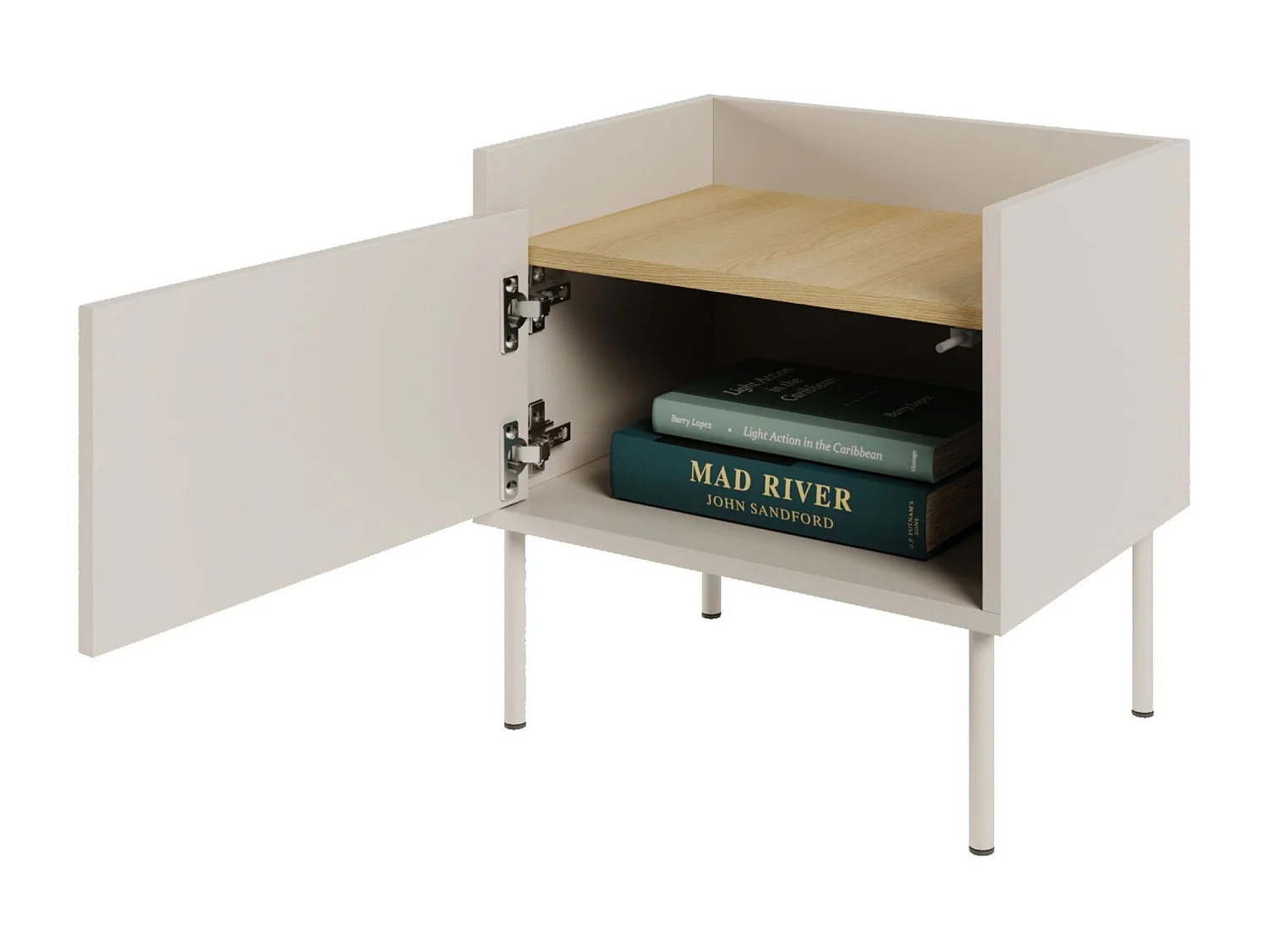 Table de chevet 1 portes – cachemire/chêne Lindberg– 50 cm – TOVI