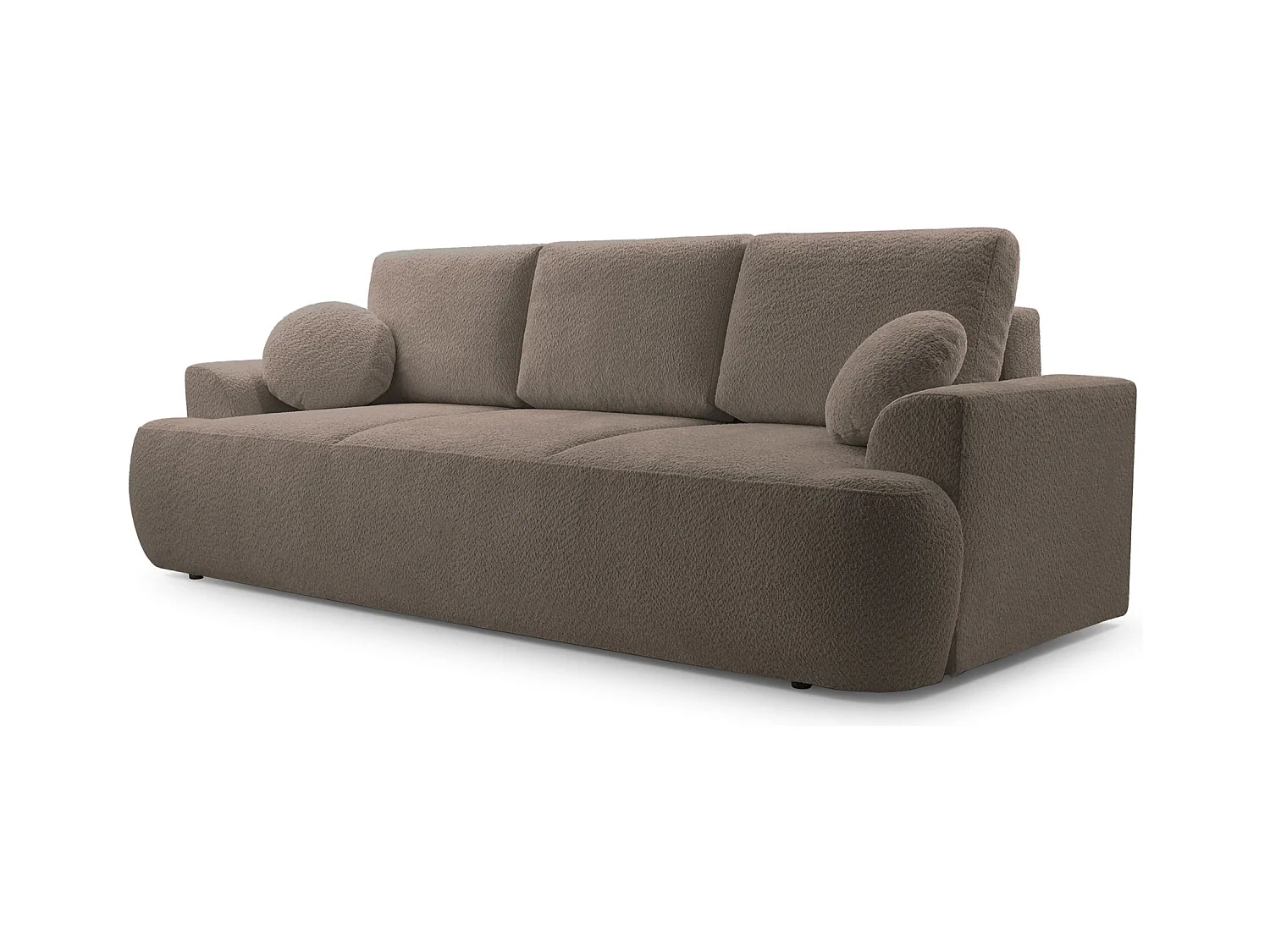 3-Sitzer-Sofa mit Schlaffunktion und Stauraum – Bouclé – Altrosa – BARLETTO
