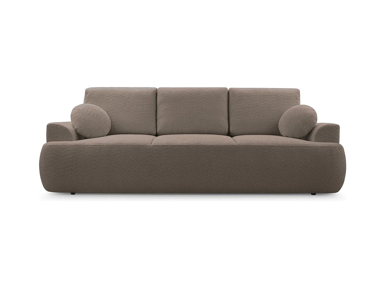 3-Sitzer-Sofa mit Schlaffunktion und Stauraum – Bouclé – Altrosa – BARLETTO