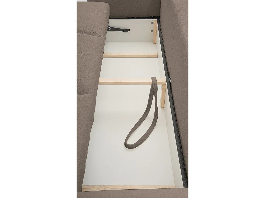 3-Sitzer-Sofa mit Schlaffunktion und Stauraum – Bouclé – Altrosa – BARLETTO