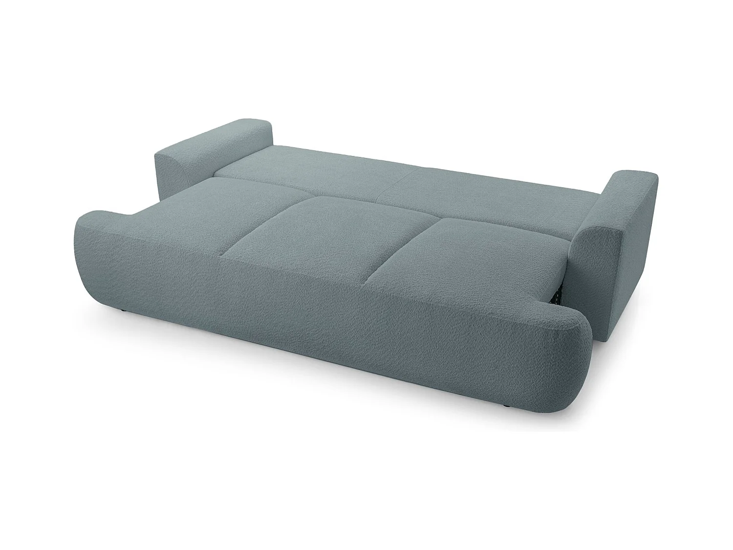 3-Sitzer-Sofa mit Schlaffunktion und Stauraum – Bouclé – Grau – BARLETTO
