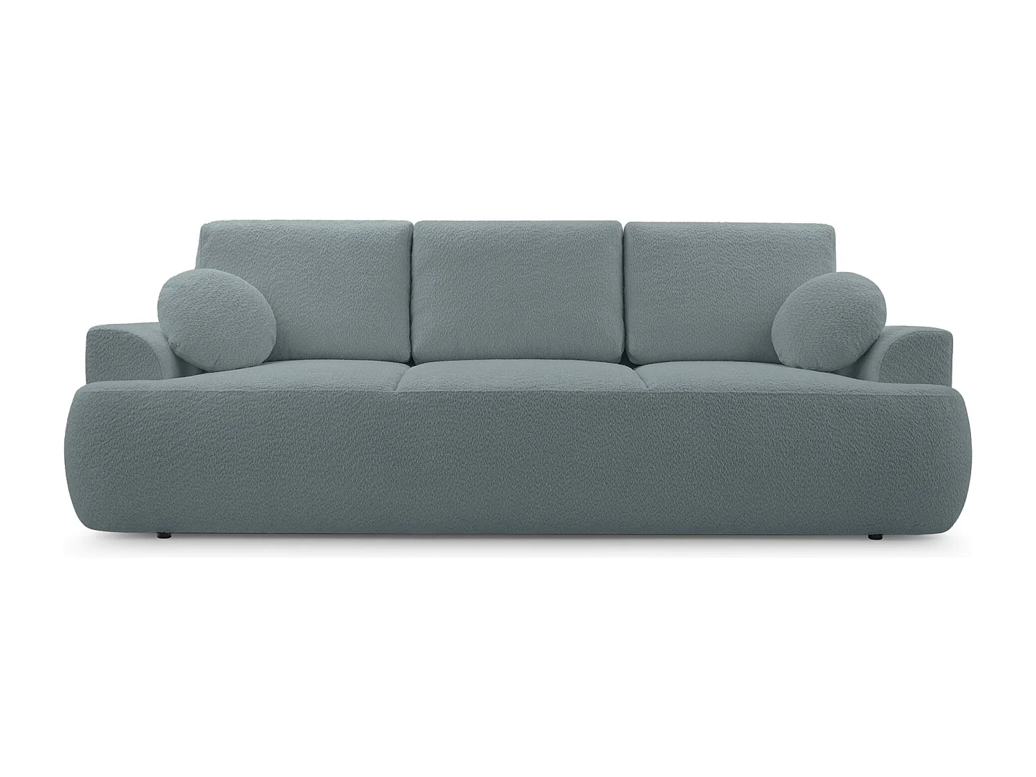3-Sitzer-Sofa mit Schlaffunktion und Stauraum – Bouclé – Grau – BARLETTO