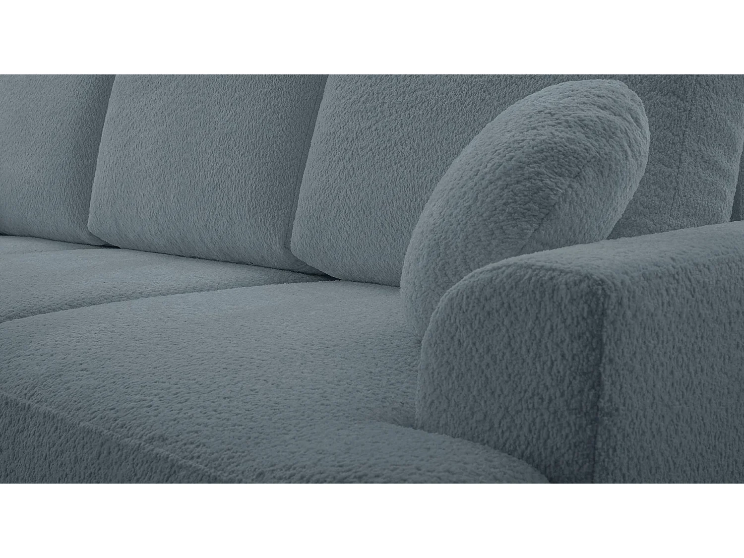 3-zitsbank met slaapfunctie en opbergruimte – bouclé – grijs – BARLETTO