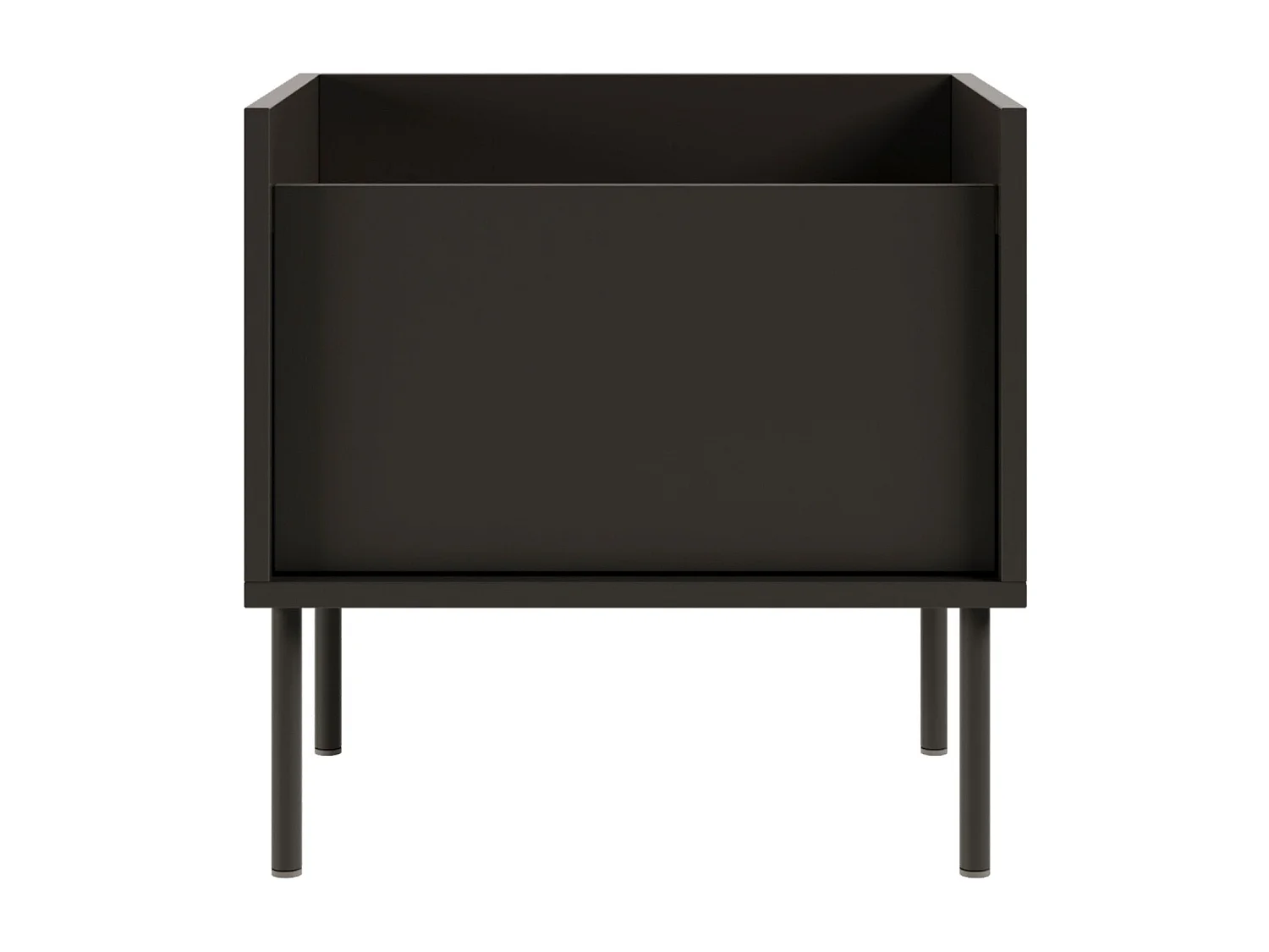 Table de chevet 1 portes – Noir/Noyer du Wisconsin– 50 cm – TOVI