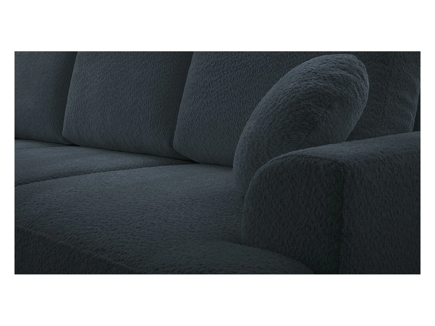 3-Sitzer-Sofa mit Schlaffunktion und Stauraum – Bouclé – Dunkelgrau – BARLETTO