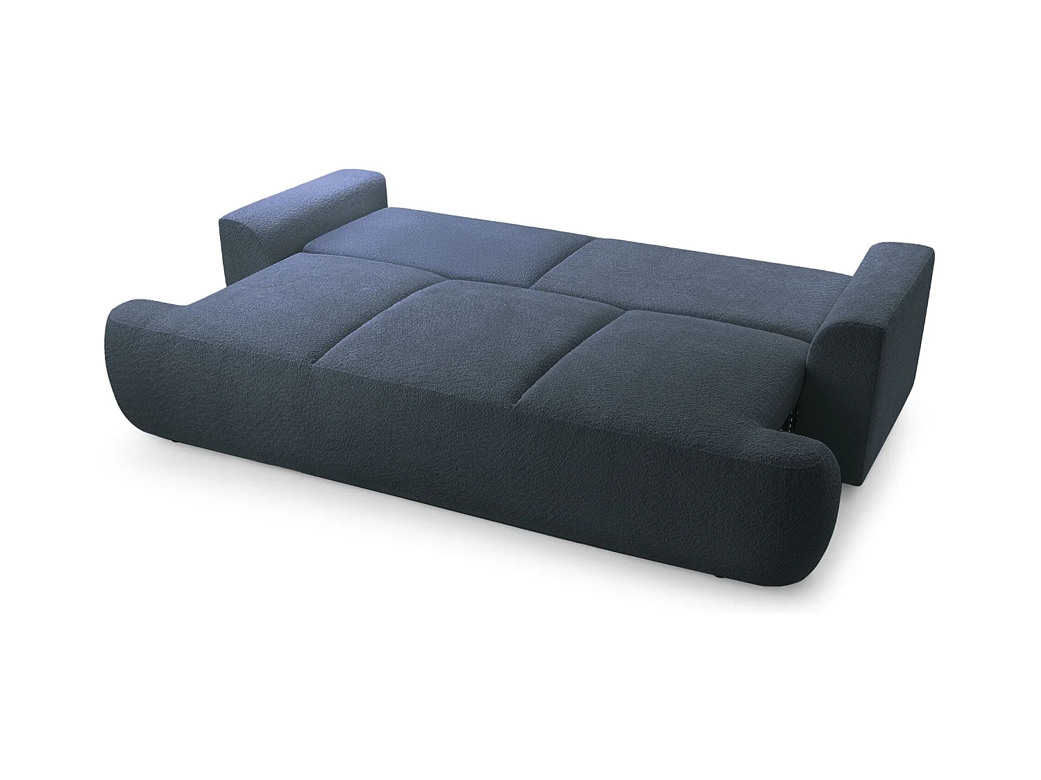 3-Sitzer-Sofa mit Schlaffunktion und Stauraum – Bouclé – Dunkelgrau – BARLETTO