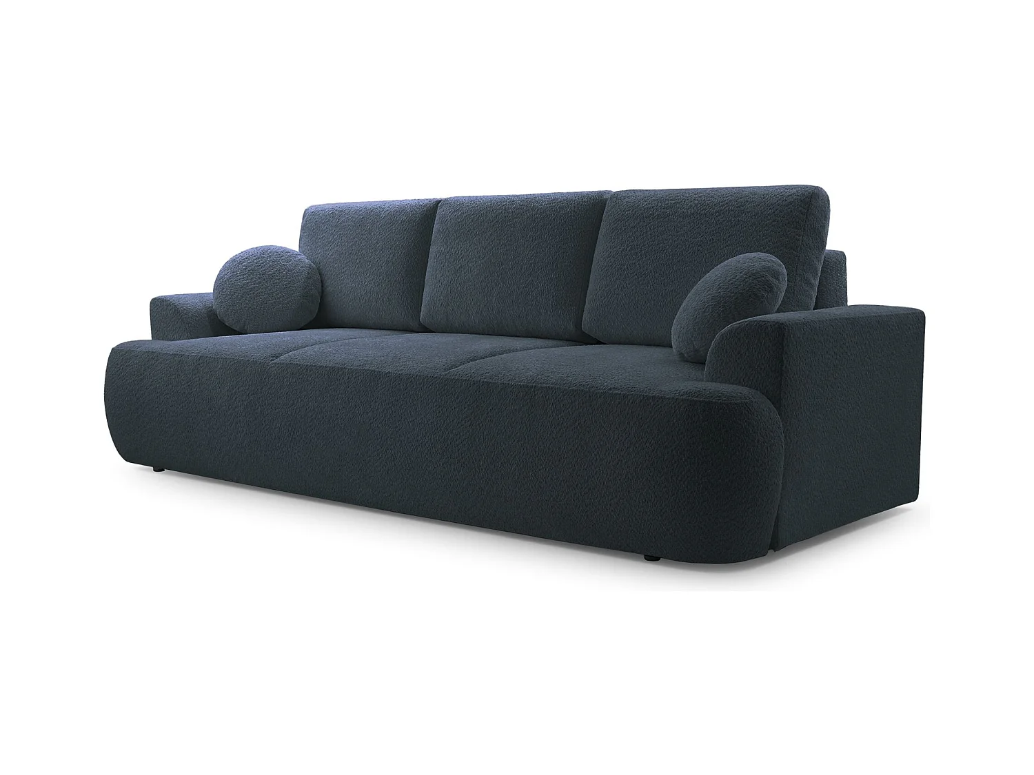 3-Sitzer-Sofa mit Schlaffunktion und Stauraum – Bouclé – Dunkelgrau – BARLETTO