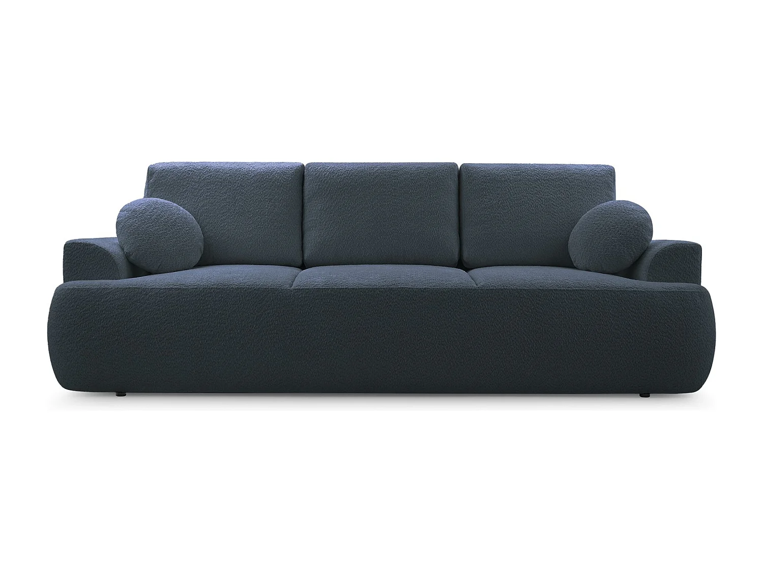 3-Sitzer-Sofa mit Schlaffunktion und Stauraum – Bouclé – Dunkelgrau – BARLETTO