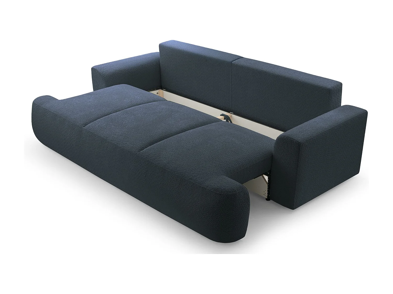 3-Sitzer-Sofa mit Schlaffunktion und Stauraum – Bouclé – Dunkelgrau – BARLETTO