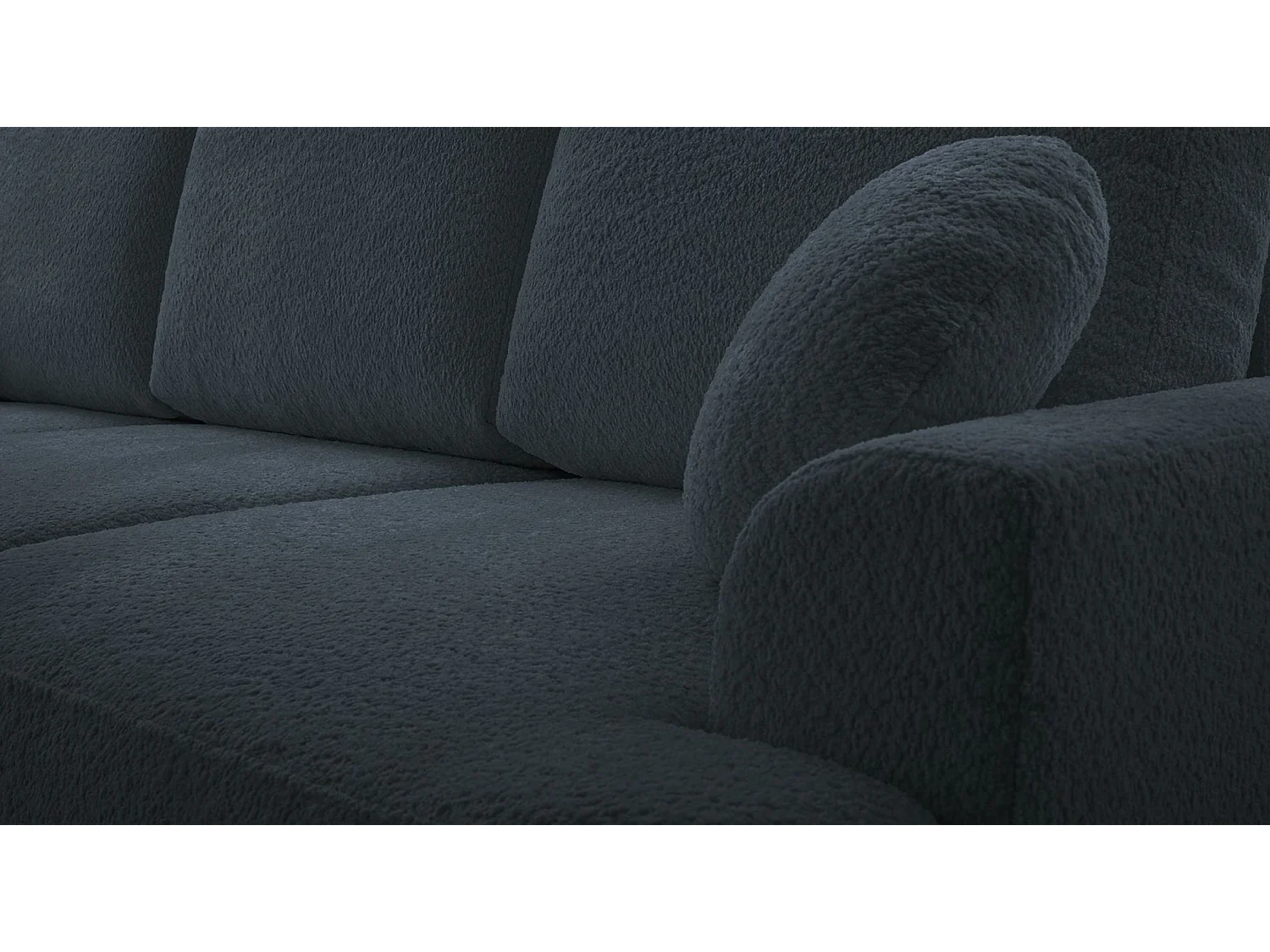 Canapé convertible 3 places – boucle– gris foncé – BARLETTO