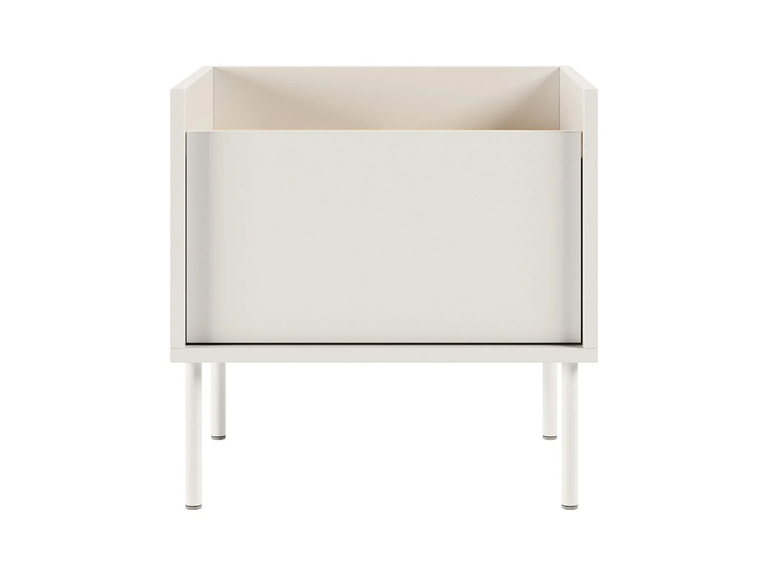 Comodino a 1 anta – 50 cm – Bianco / Effetto Rovere – TOVI