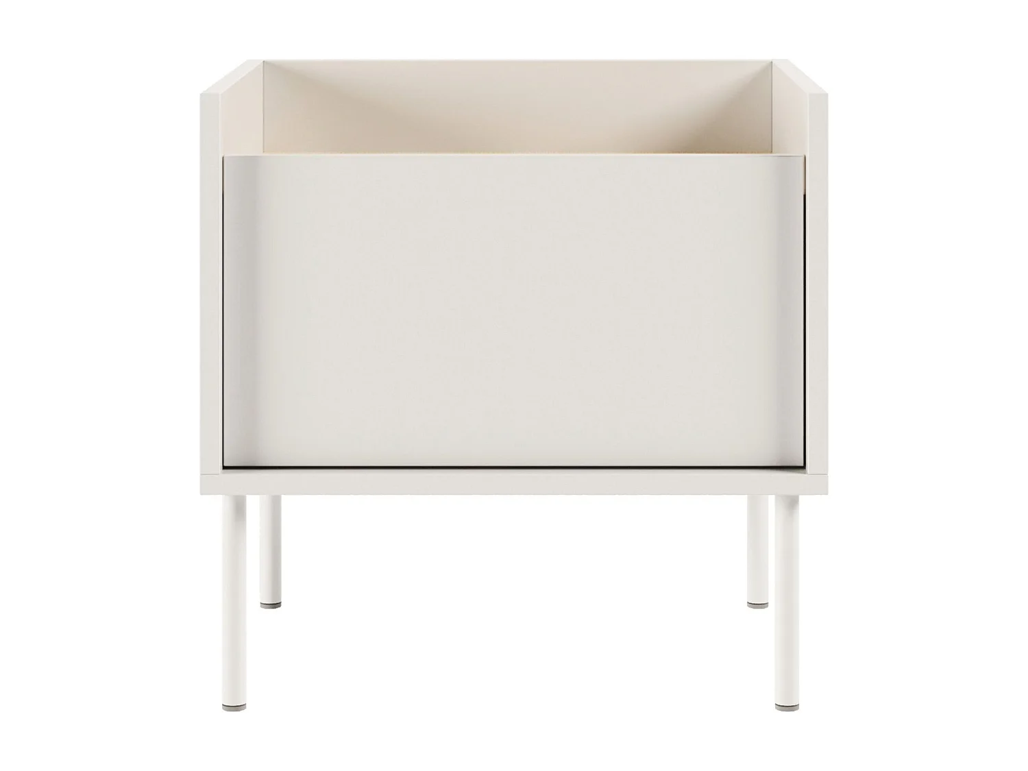 Table de chevet 1 portes – blanc/ chêne linberg– 50 cm – TOVI