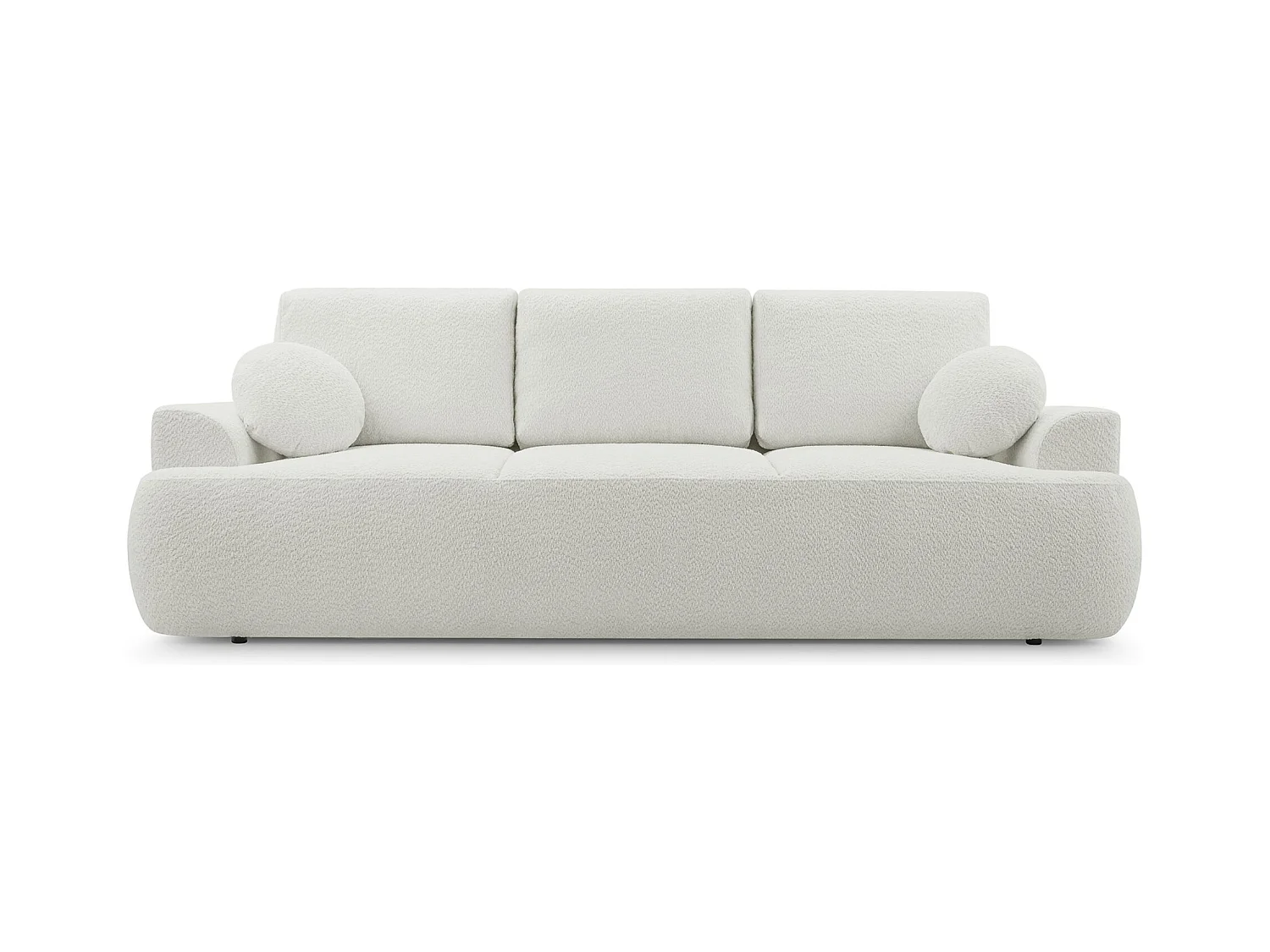3-Sitzer-Sofa mit Schlaffunktion und Stauraum – Bouclé – Hellbeige – BARLETTO