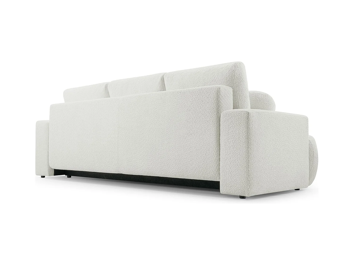 3-Sitzer-Sofa mit Schlaffunktion und Stauraum – Bouclé – Hellbeige – BARLETTO