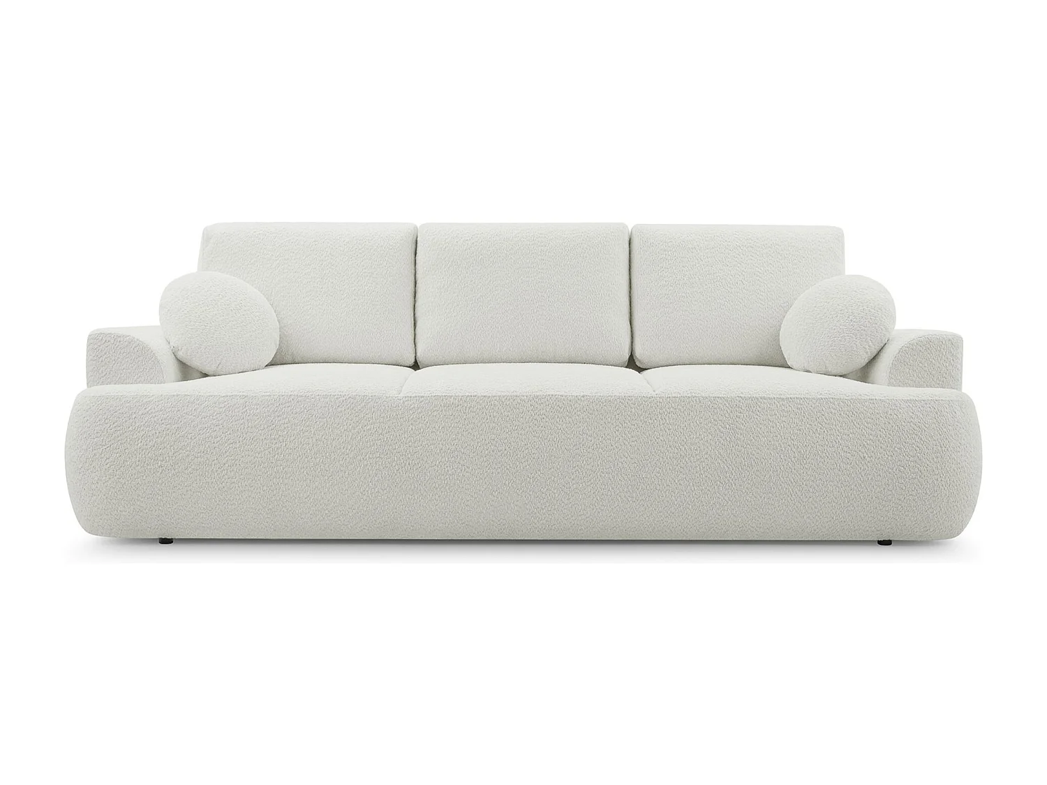 3-Sitzer-Sofa mit Schlaffunktion und Stauraum – Bouclé – Hellbeige – BARLETTO
