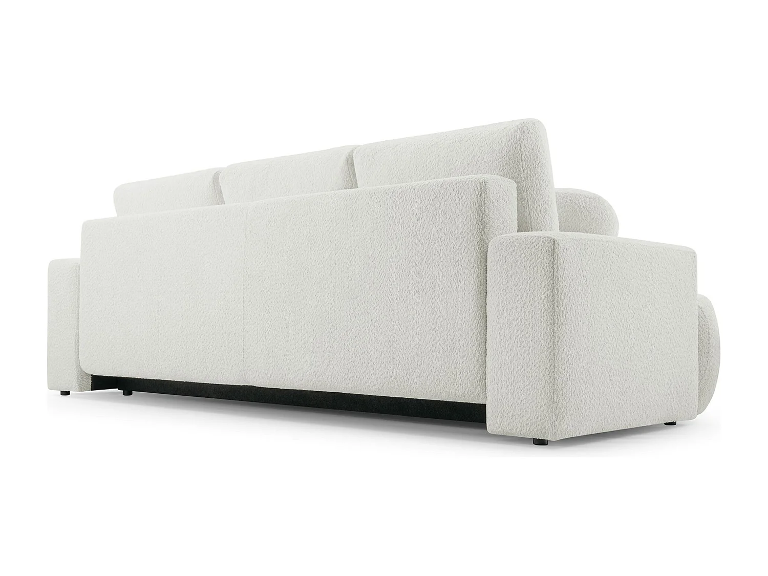 3-Sitzer-Sofa mit Schlaffunktion und Stauraum – Bouclé – Hellbeige – BARLETTO