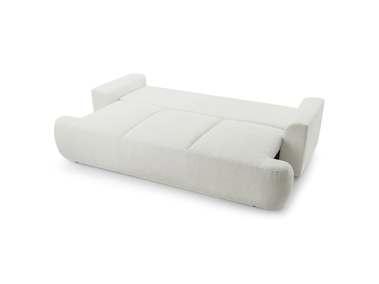 3-zitsbank met slaapfunctie en opbergruimte – bouclé – lichtbeige – BARLETTO