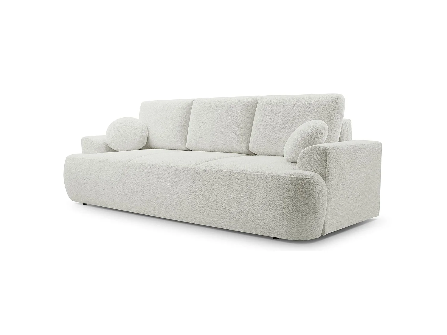 3-zitsbank met slaapfunctie en opbergruimte – bouclé – lichtbeige – BARLETTO