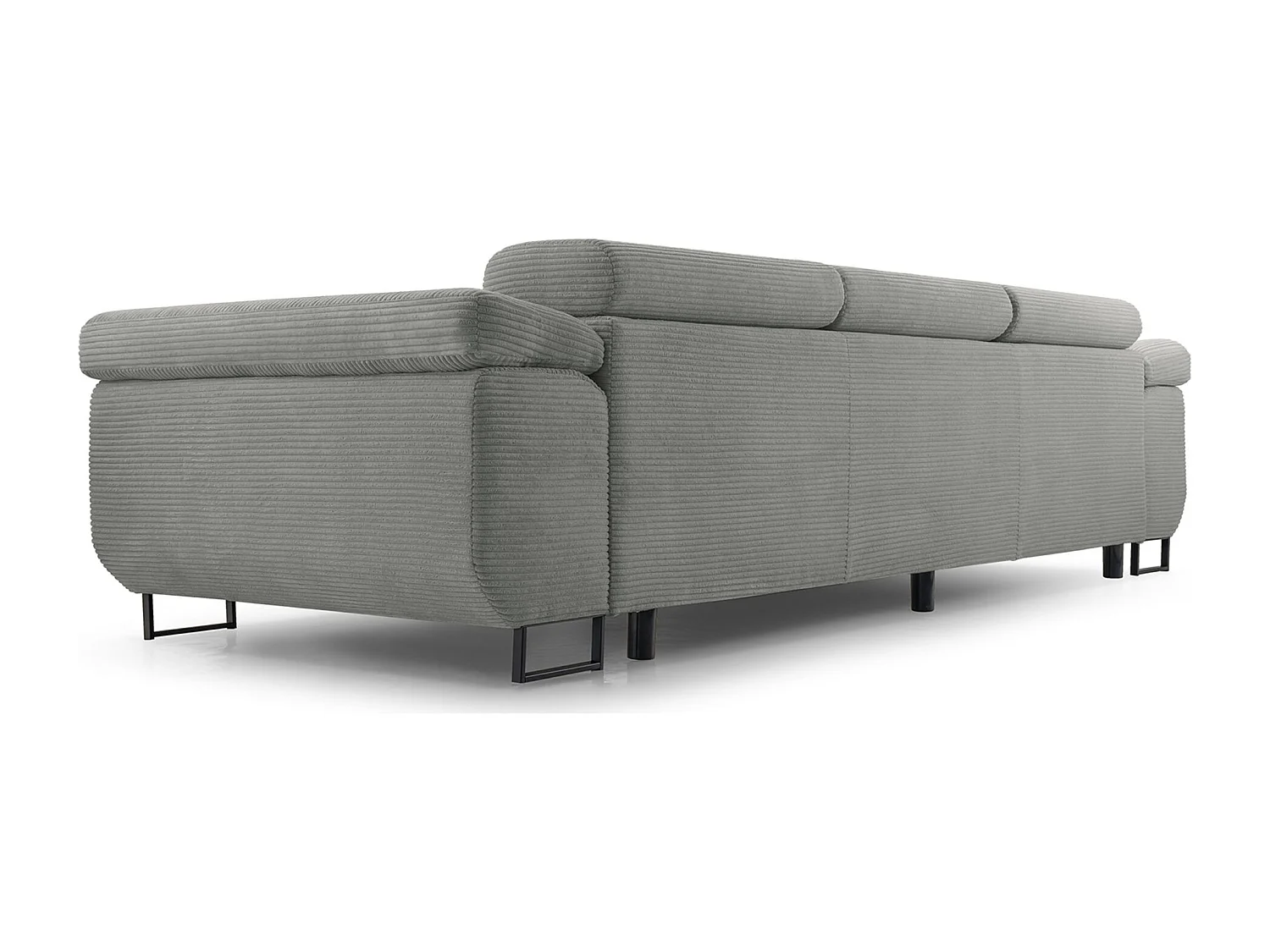 Schlafsofa mit verstellbaren Kopfstützen und Stauraum – Cord – Beige – CAPURSO