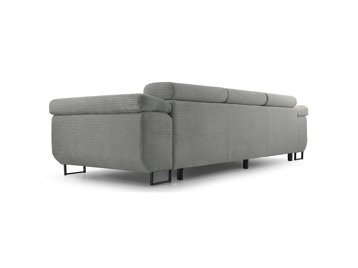 Slaapbank met verstelbare hoofdsteunen en opbergruimte – corduroy – beige – CAPURSO