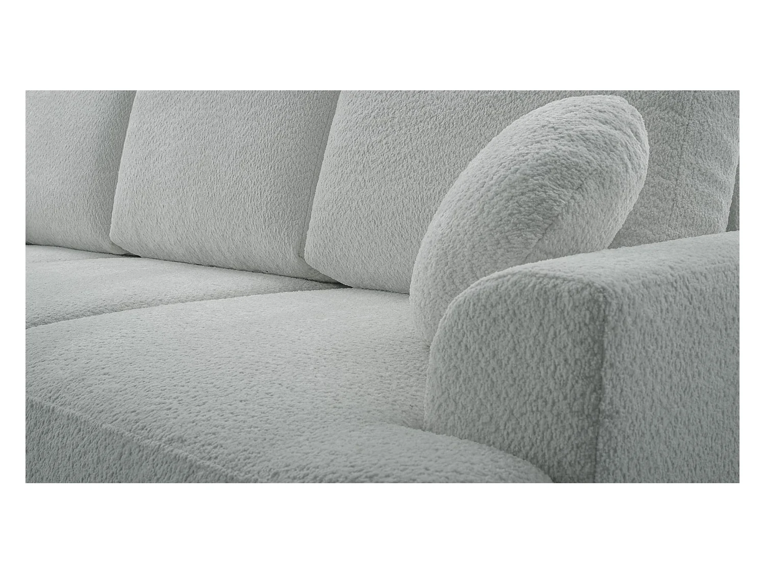 3-Sitzer-Sofa mit Schlaffunktion und Stauraum – Bouclé – Taupe – BARLETTO