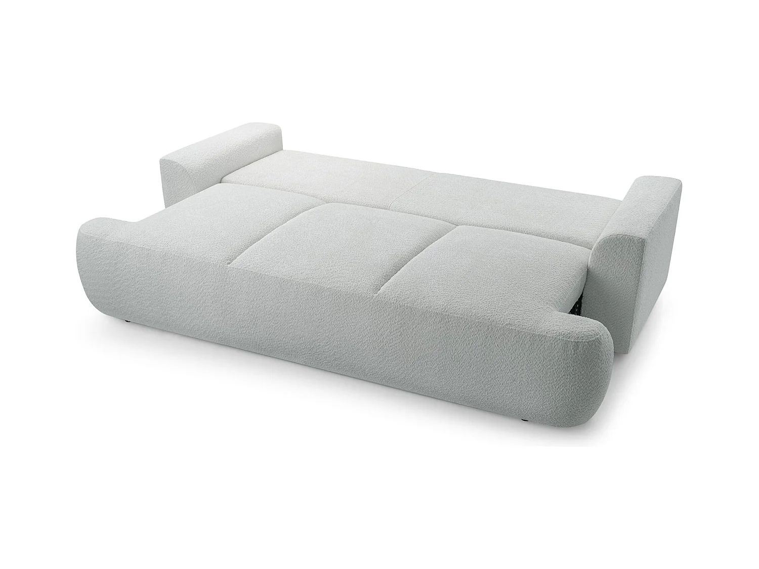3-Sitzer-Sofa mit Schlaffunktion und Stauraum – Bouclé – Taupe – BARLETTO