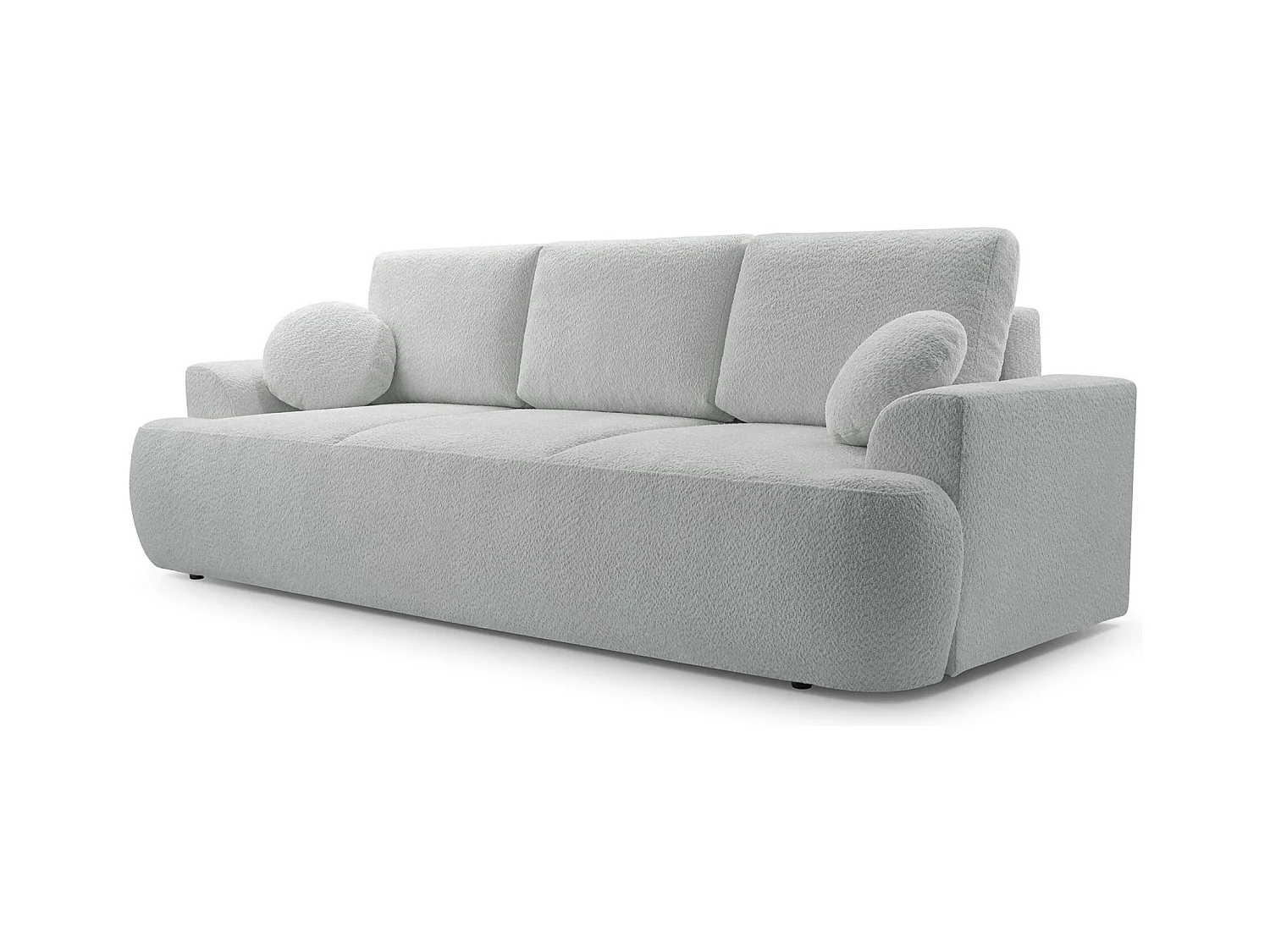 3-Sitzer-Sofa mit Schlaffunktion und Stauraum – Bouclé – Taupe – BARLETTO