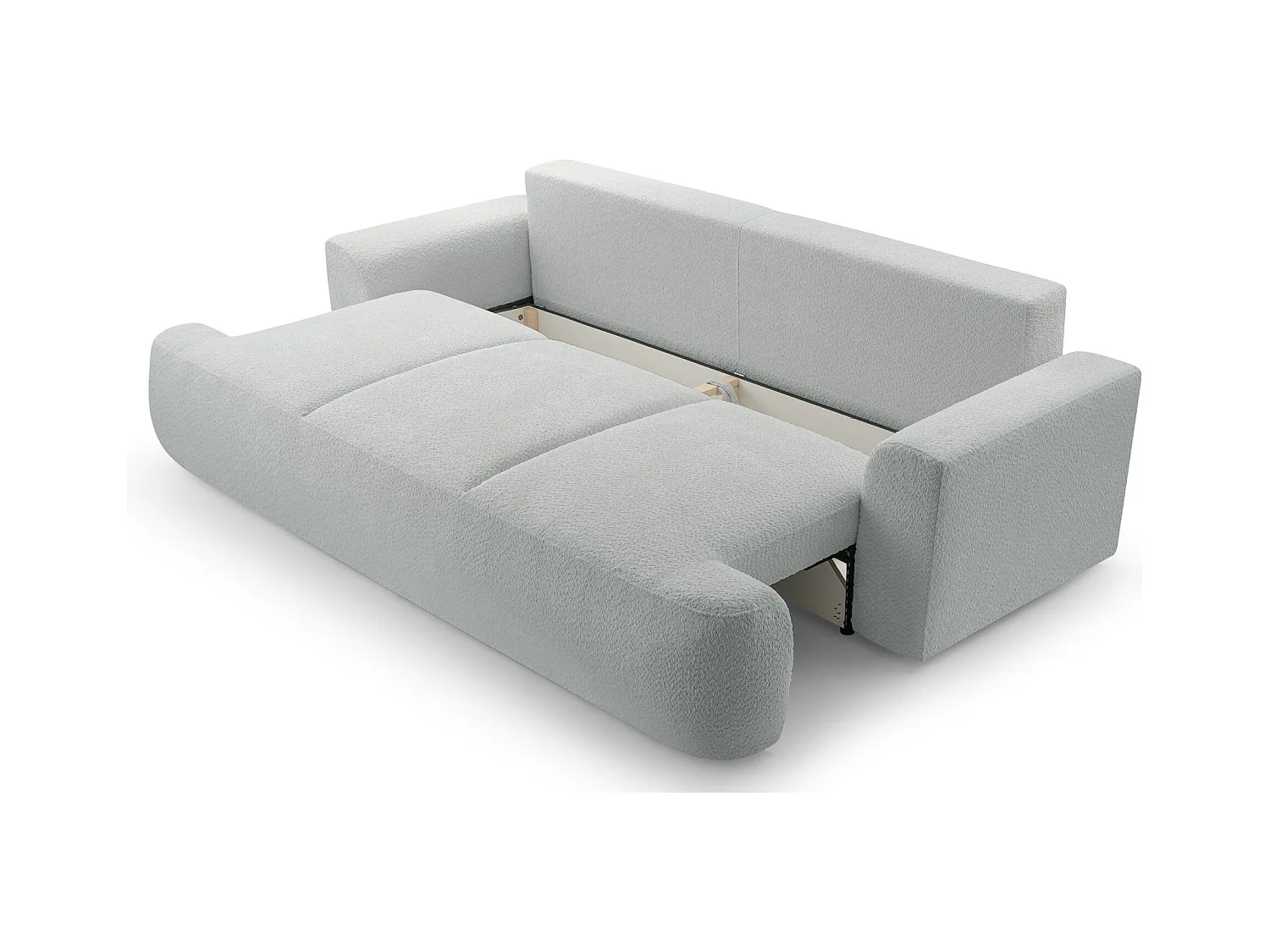 3-Sitzer-Sofa mit Schlaffunktion und Stauraum – Bouclé – Taupe – BARLETTO
